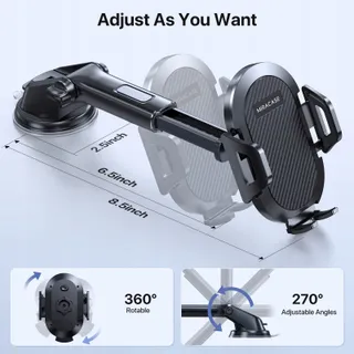 MIRACASE Telefoonhouder Auto 3-in-1 Zuignap Ventilatie — miniatuur 4