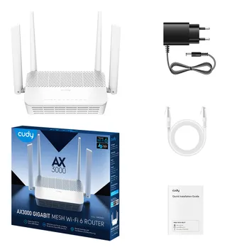 CUDY WR3000S Router WiFi 6 Mesh AX3000 5 Poorten 4 Antennes — miniatuur 5
