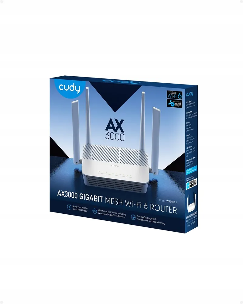 CUDY WR3000S Router WiFi 6 Mesh AX3000 5 Poorten 4 Antennes — foto 2