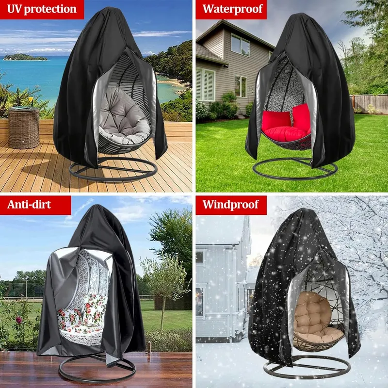 LUKDUNG Hangstoelhoes Waterdicht 190x115cm Zwart — foto 6
