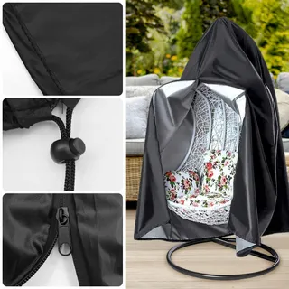 LUKDUNG Hangstoelhoes Waterdicht 190x115cm Zwart — miniatuur 3
