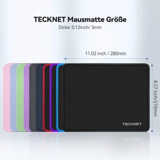 TECKNET Gaming Muismat Waterdicht Antislip 280x210mm Zwart — miniatuur 6