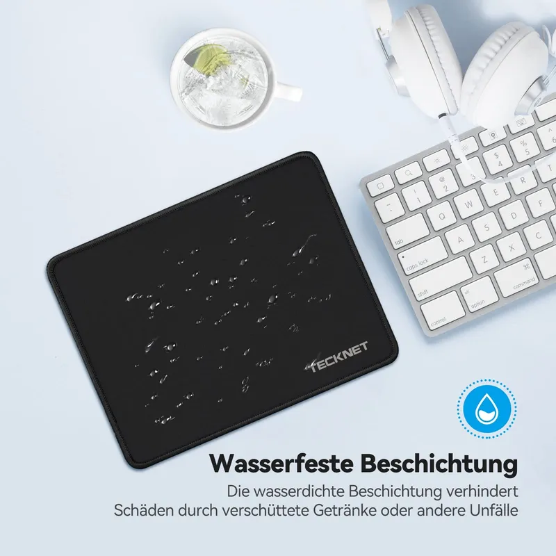 TECKNET Gaming Muismat Waterdicht Antislip 280x210mm Zwart — foto 4