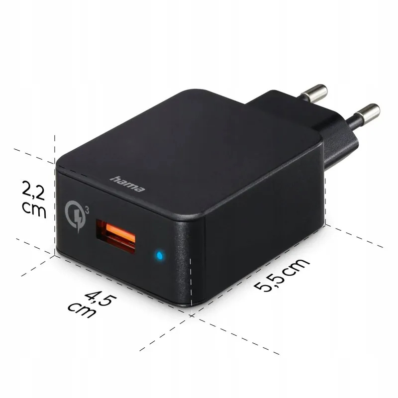 HAMA Snellader 19,5W USB-A Android iPhone Zwart — foto 5