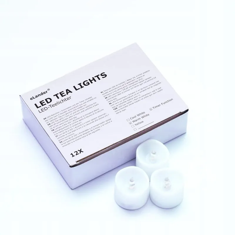 FLIMES Vlamloze LED Waxinelichtjes Met Timer 12 Stuks Warmwit — foto 6