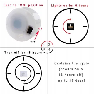 FLIMES Vlamloze LED Waxinelichtjes Met Timer 12 Stuks Warmwit — miniatuur 4