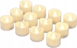 FLIMES Vlamloze LED Waxinelichtjes Met Timer 12 Stuks Warmwit — miniatuur 1