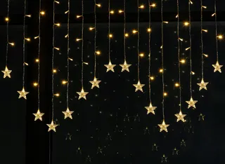 BLOOMWIN Lichtgordijn Sterren Kerst 104 LED USB 8 Modi Binnen — miniatuur 1