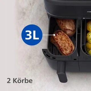 PHILIPS Airfryer 5000 Dual Basket 9L Stoomfunctie RapidAir — miniatuur 3