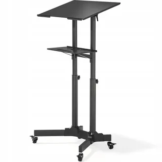 BONTEC Verstelbaar Mobiel Sta-bureau Wielen Kantelbaar Platform — miniatuur 1