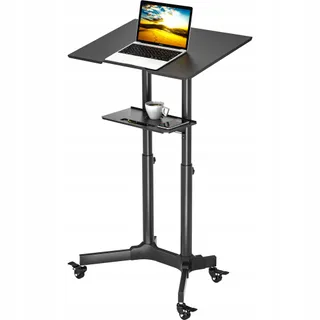 BONTEC Verstelbaar Mobiel Sta-bureau Wielen Kantelbaar Platform — miniatuur 2