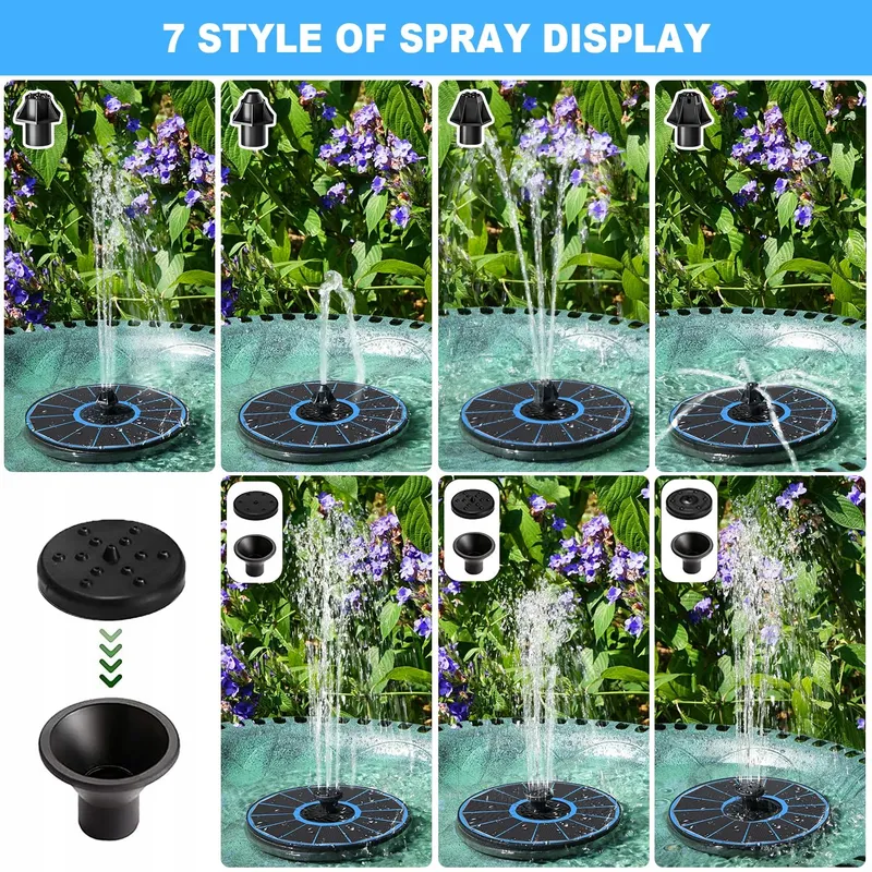 SZMP Solar Vijverfontein 3,5W 2000mAh Batterij 8 Sproeikoppen β foto 5