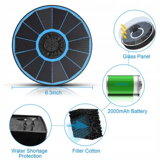 SZMP Solar Vijverfontein 3,5W 2000mAh Batterij 8 Sproeikoppen — miniatuur 4