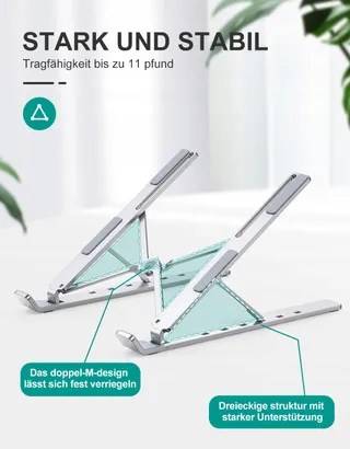 BABACOM Aluminium Laptopstandaard Verstelbaar Geventileerd 10-15,6" — miniatuur 4
