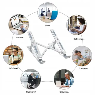BABACOM Aluminium Laptopstandaard Verstelbaar Geventileerd 10-15,6" — miniatuur 8