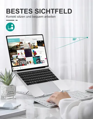 BABACOM Aluminium Laptopstandaard Verstelbaar Geventileerd 10-15,6" — miniatuur 3
