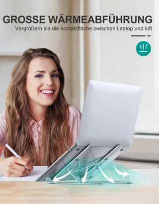 BABACOM Aluminium Laptopstandaard Verstelbaar Geventileerd 10-15,6" — miniatuur 7
