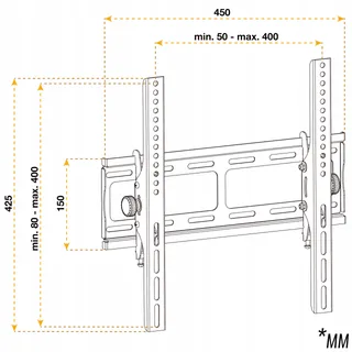 RICOO TV Wandbeugel Kantelbaar Ultra Slim 32-65 Inch 95kg VESA 400x400 — miniatuur 8