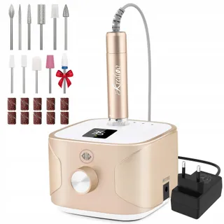 KREDIOO Nagelfrees 35000 RPM Manicure Pedicure Set LED Display — miniatuur 1
