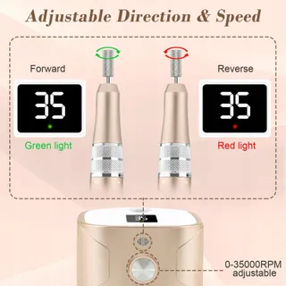 KREDIOO Nagelfrees 35000 RPM Manicure Pedicure Set LED Display — miniatuur 5