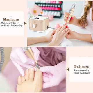 KREDIOO Nagelfrees 35000 RPM Manicure Pedicure Set LED Display — miniatuur 6
