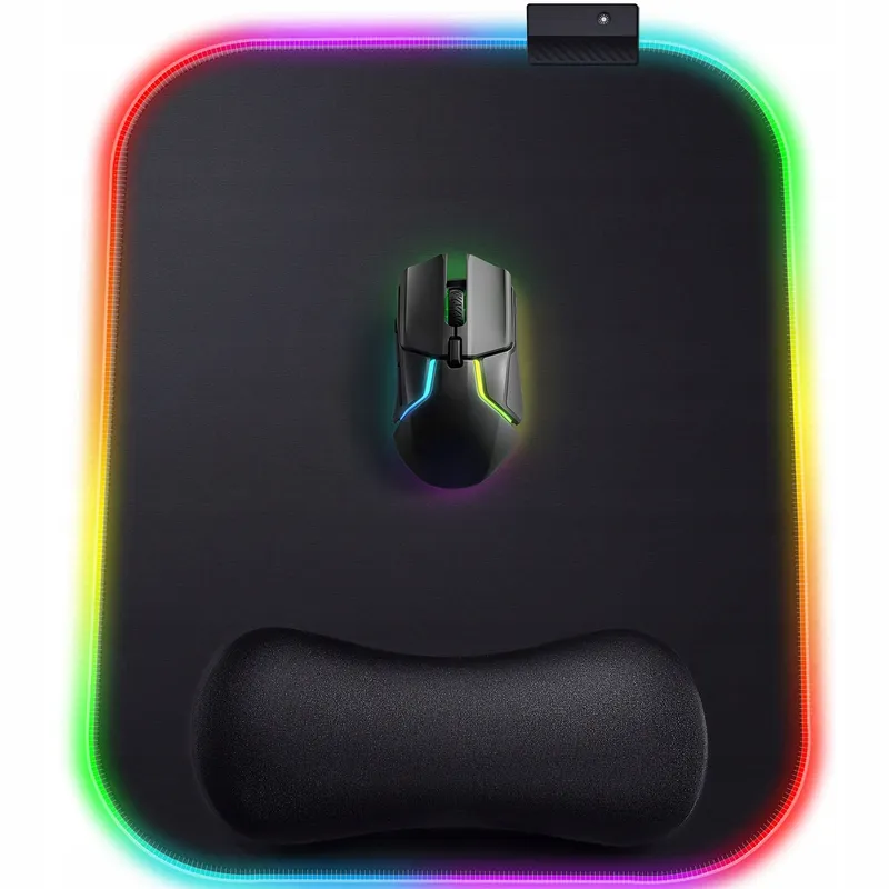 GIMARS RGB Gaming Muismat met Polssteun Ergonomisch Antislip — foto 1