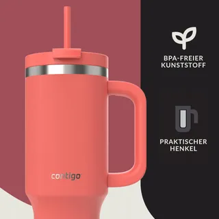 CONTIGO Thermosfles 1200ml Staal met Handvat en Rietje BPA-vrij — miniatuur 5
