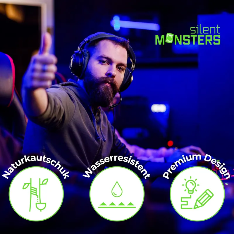 SILENT MONSTERS Muismat XXL 900x400mm Blauwe Draak Gaming — foto 5