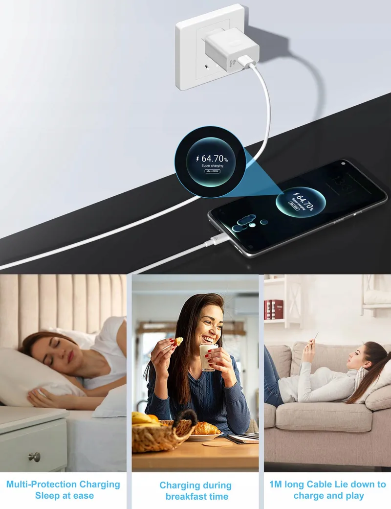 IMANGOO Honor 66W Supercharge Snellader USB-C Kabel Adapter — foto 7