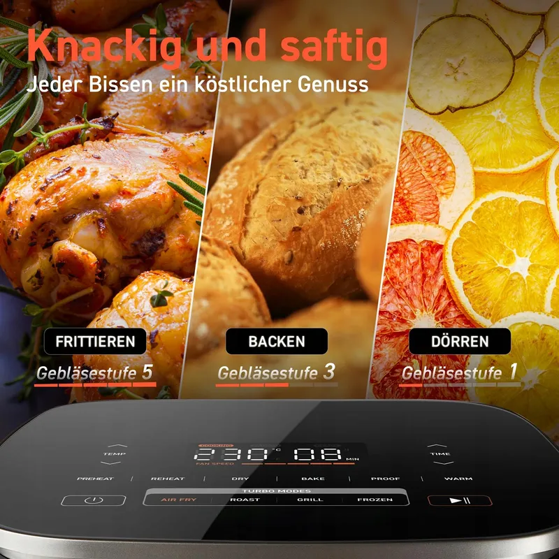 COSORI Turboblaze Airfryer 9-in-1 XXL 6L Stil Energiezuinig Wit — foto 4