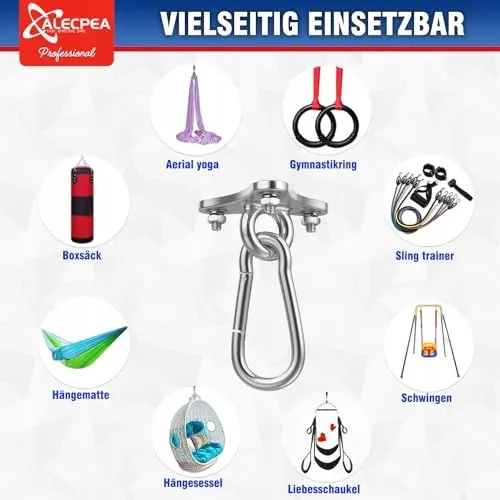 ALECPEA Plafondhaak RVS 400kg Hangmat Hangstoel — foto 7