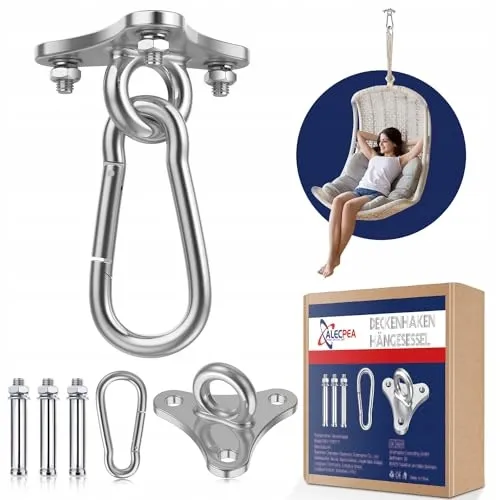 ALECPEA Plafondhaak RVS 400kg Hangmat Hangstoel — foto 1