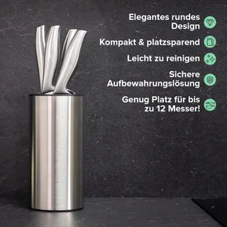 CONINX Universeel RVS Messenblok Voor 12 Messen — miniatuur 2