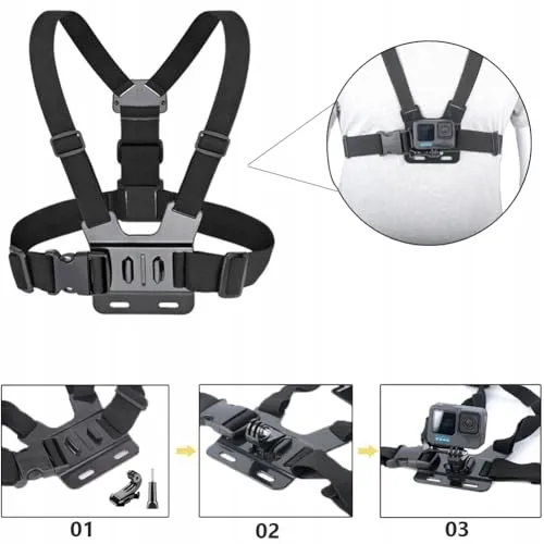YHTSPORT Borstharnas Actiecamera GoPro Verstelbaar — foto 4