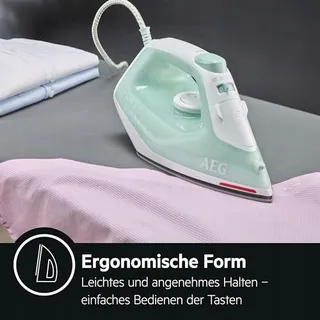 AEG Stoomstrijkijzer 2400W 110g Keramische Zool 250ml Groen — miniatuur 5