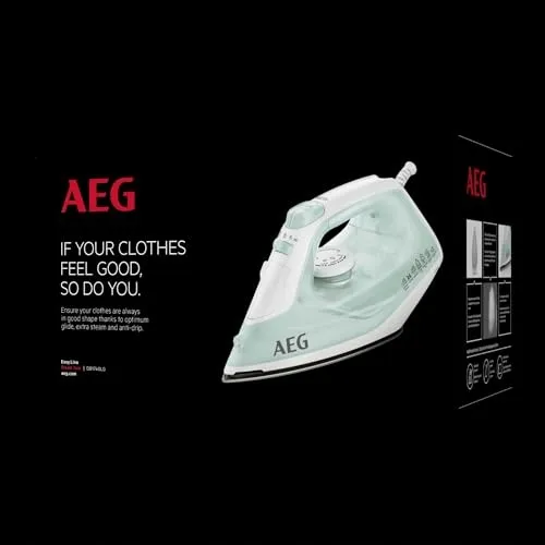 AEG Stoomstrijkijzer 2400W 110g Keramische Zool 250ml Groen — foto 8
