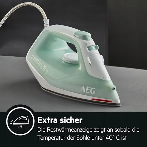 AEG Stoomstrijkijzer 2400W 110g Keramische Zool 250ml Groen — foto 6