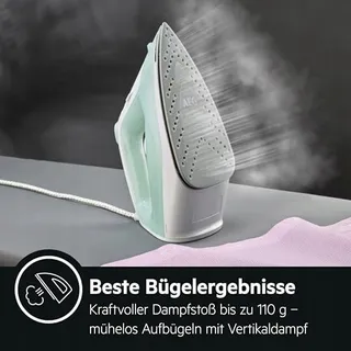 AEG Stoomstrijkijzer 2400W 110g Keramische Zool 250ml Groen — miniatuur 3