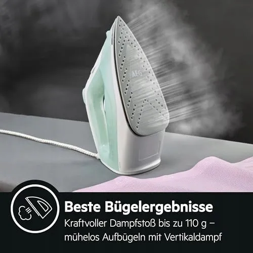 AEG Stoomstrijkijzer 2400W 110g Keramische Zool 250ml Groen — foto 3