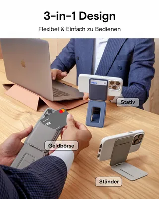 MOFT Kaarthouder en Telefoonstatief Magnetisch Zwart — miniatuur 2