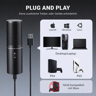 TONOR USB Gaming Microfoon PC Podcast Condensator Streaming Set — miniatuur 4