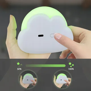 ANNMORE Wolk LED Nachtlampje Kinderen Kleurwissel Timer Draagbaar — miniatuur 3