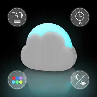 ANNMORE Wolk LED Nachtlampje Kinderen Kleurwissel Timer Draagbaar — miniatuur 4