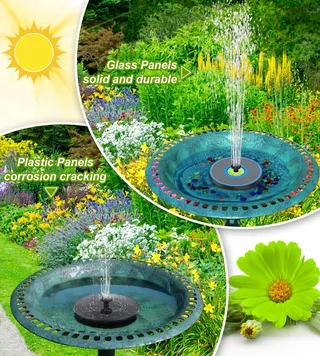 SZMP Solar Fontein Glas 3.5W Tuin Vijver Vogelbad — miniatuur 3
