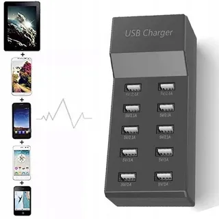 SCCVEE USB Oplader 10 Poorten iPhone Android iPad — miniatuur 6