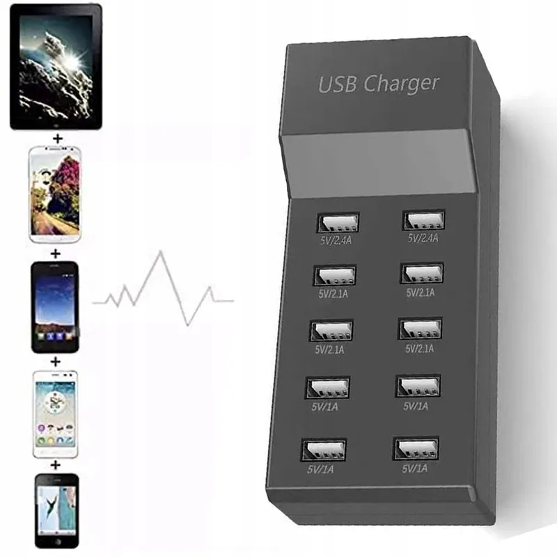 SCCVEE USB Oplader 10 Poorten iPhone Android iPad — foto 6