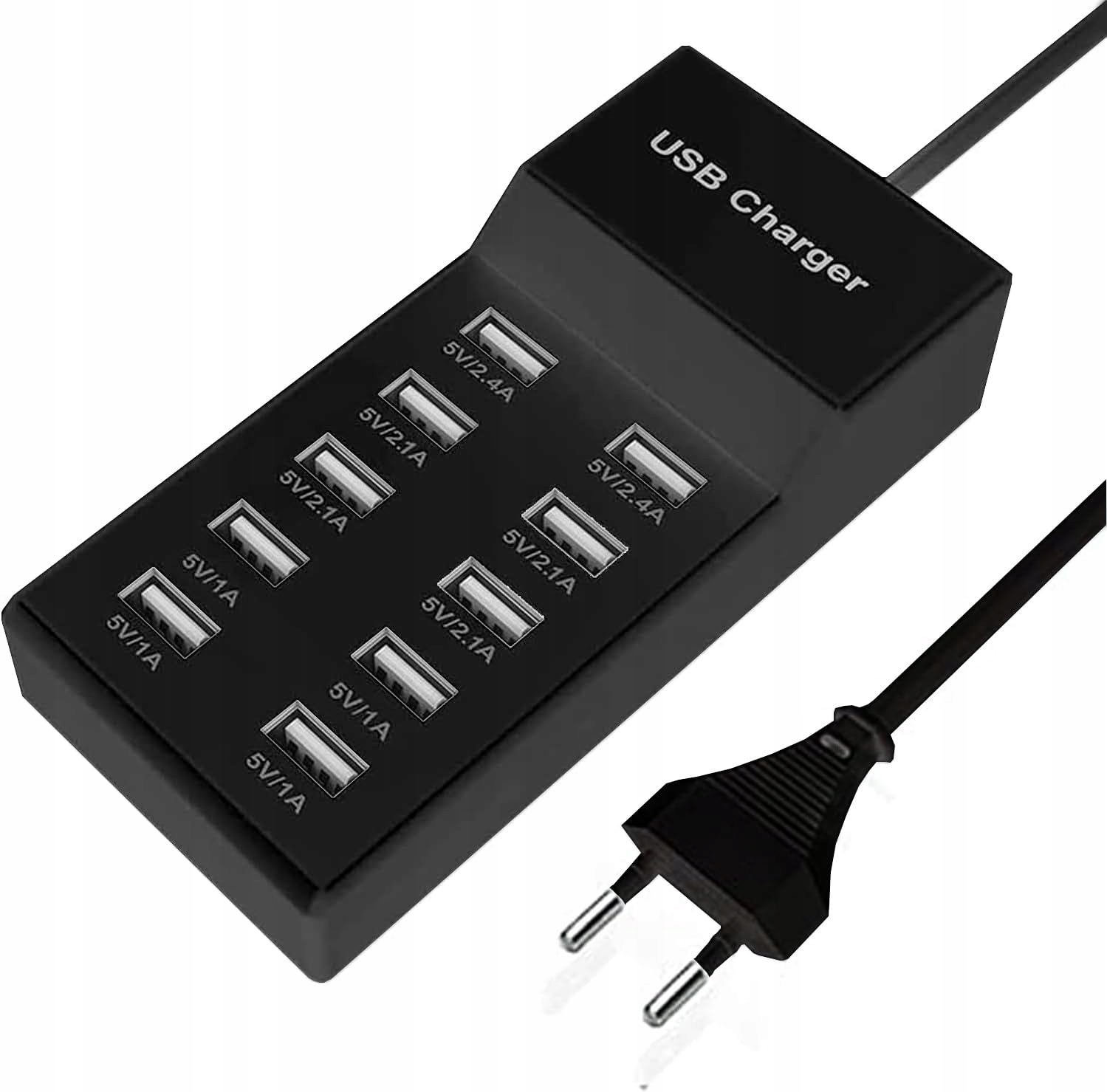 SCCVEE USB Oplader 10 Poorten iPhone Android iPad