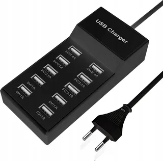 SCCVEE USB Oplader 10 Poorten iPhone Android iPad — miniatuur 1