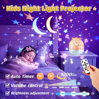 ONE FIRE Sterrenprojector Nachtlampje Cadeau Meisjes Wit — miniatuur 4