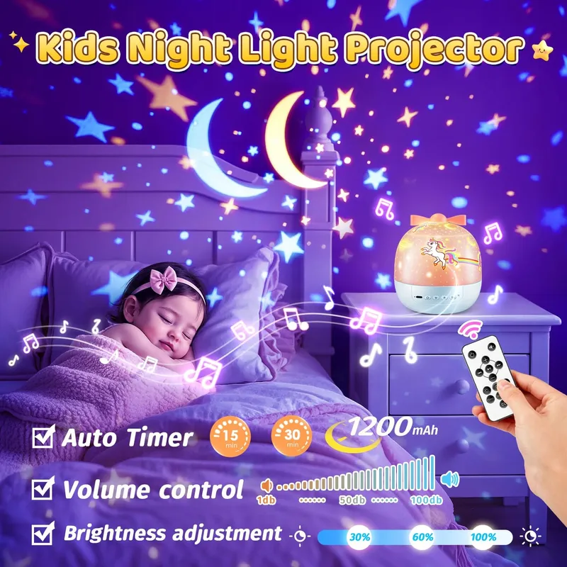 ONE FIRE Sterrenprojector Nachtlampje Cadeau Meisjes Wit — foto 4